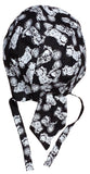 Motorcycles Bandana Dorag Cap Black and White Doo Rag Helmet Liner Cotton Head Wrap Durag