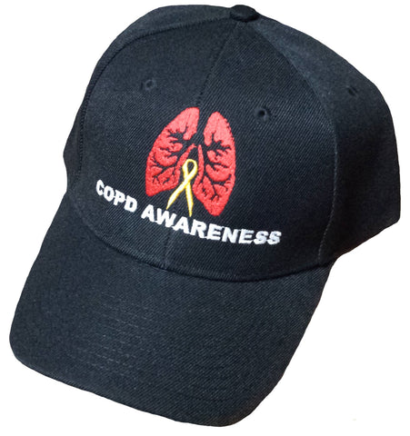 CLEARANCE Awareness Baseball Cap Chronic Obstructive Pulmonary Disease Black Hat