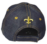 New Orleans Baseball Cap Fleur De Lis Blue Denim Hat Football Team