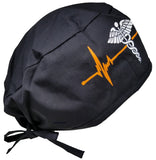Scrub Cap Medical Surgeon Head Cover Surgical Hat Nurse Nursing Operating Room, EKG Caduceus