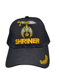 Shriner Hat Black Baseball Cap with Logo Associated with Freemasons Shriners Prince Hall Masons Lodge Headwear