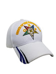 Eastern Star Hat Baseball Cap with Emblem O.E.S., Womens, White