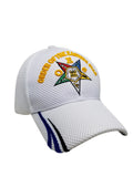 Eastern Star Hat Baseball Cap with Emblem O.E.S., Womens, White