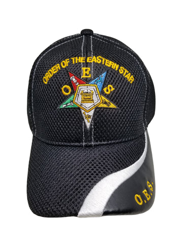 Eastern Star Hat Baseball Cap with Emblem O.E.S., Womens, Black