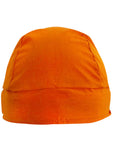 Orange Solid Doo Rag with SWEATBAND Dorag Motorcycle Skull Cap Cotton MADE IN THE USA