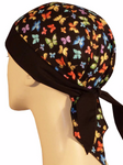 Butterfly Doo Rag Skull Cap Made in AMERICA Womens with SWEATBAND