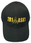 Mason Hat 2B1ASK1 Black and Gold Masonic Logo Baseball Cap Freemasons Shriners Prince Hall Lodge Headwear