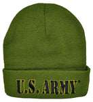 US Army Winter Beanie Ski Hat Knit Cuffed Military Skull Cap