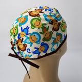 Scrub Cap Medical Surgeon Head Cover Surgical Hat Nurse Nursing Operating Room, Monkeys