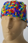 Scrub Cap Medical Surgeon Head Cover Surgical Hat Nurse Nursing Operating Room, Polka Dots Cirlces