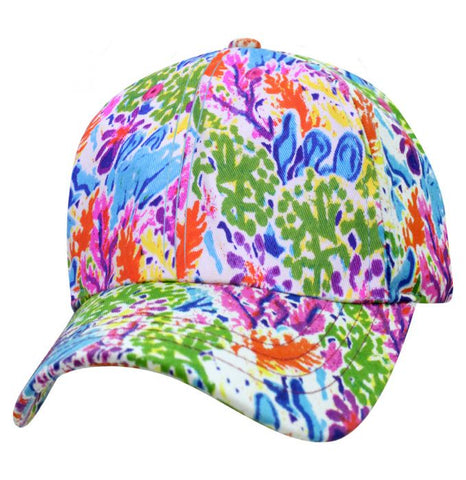 Coral Reef Baseball Cap Nature Hippie Hat Fun Woodstock Rainbow Hippy 60s Colorful Hi-Vis