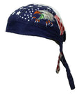 American Flag Patriotic Headwrap Doo Rag Bald Eagle Durag Skull Cap Cotton Sporty Motorcycle Hat