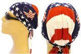 American Flag Patriotic Headwrap Doo Rag United States of America Durag Skull Cap Cotton Sporty Motorcycle Hat