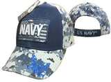 US NAVY with Blue Digital Camouflage Hat | Military Digi Camo Cap | Adjustable One Size