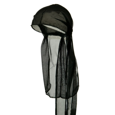 Black Wave Cap Sexy Tie Down Durag Cap Cool Nylon Sporty and Fashionable Long and Short Hair