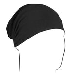 Black Headwrap Soft Stretch Spandex/ Bamboo Helmet Liner Motorcycle Bikers, Cyclists, Chemo Bald Head Cover