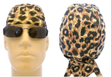 Jaguar Cheetah Animal Print Spotted Headwrap Doo Rag Durag Skull Cap Cotton Sporty Motorcycle Hat