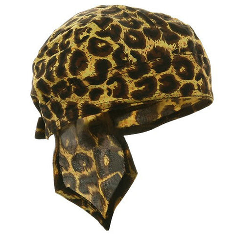 Jaguar Cheetah Animal Print Spotted Headwrap Doo Rag Durag Skull Cap Cotton Sporty Motorcycle Hat