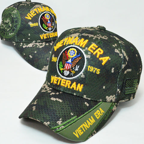 VIETNAM ERA VETERAN BASEBALL CAP DIGITAL CAMOUFLAGE EMBROIDERED U.S. ARMY HAT DIGI CAMO
