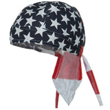 American Flag Patriotic Headwrap Doo Rag Durag Skull Cap Cotton Sporty Motorcycle Hat