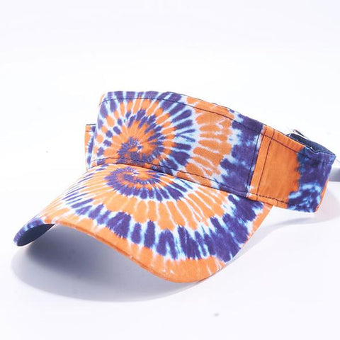 Tie Dye Golf Visor Orange White and Blue 1960s Sun Visors Hippie Hippy 60s Woodstock Tye Die