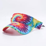 Tie Dye Hippie Visor Rainbow | Retro 1960s Bohemian Golf Hat | Hippy 60s Woodstock Tye Die