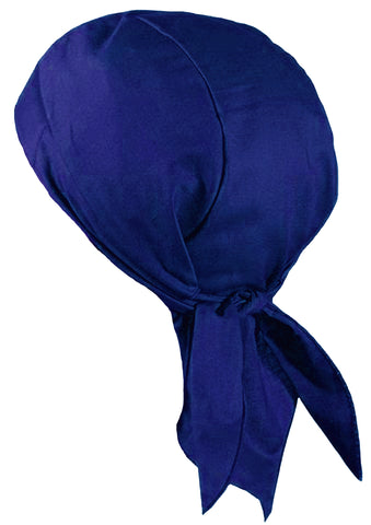 ROYAL BLUE Doo-Rag Skull Cap Solid with a Sweatband Cotton Helmet Liner MADE IN THE USA