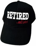 Retired and Loving It Black Baseball Cap Retiree Hat Retirement Party Headwear for Teachers Military Boss Family Co-Worker