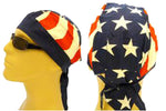 American Flag Patriotic Headwrap Doo Rag Stars and Stripes Durag Skull Cap Cotton Sporty Motorcycle Hat