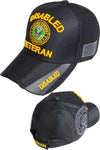 Disabled Army Veteran Hat Black Baseball Cap with Military Emblem Logo Embroidered Adjustable Fit