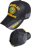 Disabled Army Veteran Hat Black Baseball Cap with Military Emblem Logo Embroidered Adjustable Fit