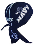 US Navy Doo Rag MADE IN AMERICA Blue Bandana Head Wrap Motorcycle Bikers Hat