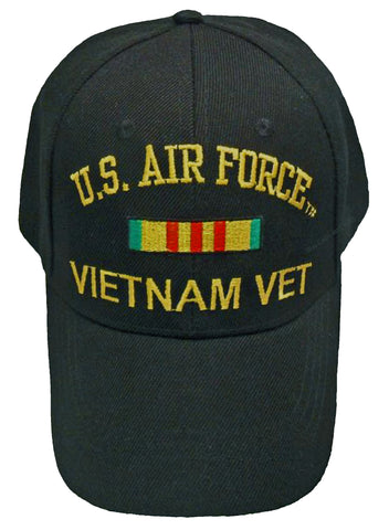 US Air Force Vietnam Vet Baseball Cap Black Veteran Hat