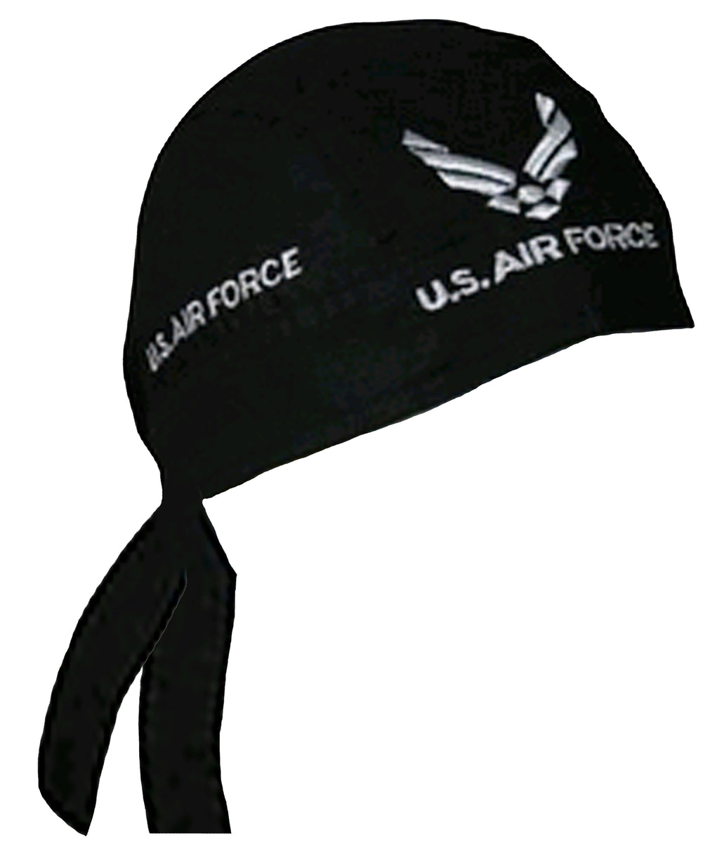 Air Force Bandana Cap Black Do Rag Motorcycle Durag Military Headwrap ...