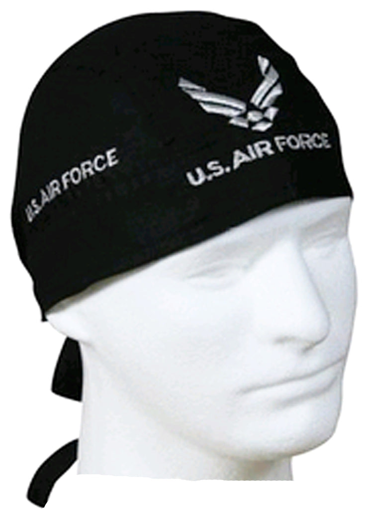Air Force Bandana Cap Black Do Rag Motorcycle Durag Military