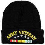 US Army Veteran Winter Beanie Ski Hat Knit Cuffed Military Skull Cap