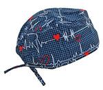 Scrub Hat Nursing Cap Gift for Doctor, EKG Cardiologist Surgeon Nurse OR ER Xray Tech Veterinarian, Blue