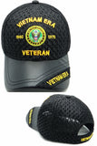 Vietnam Era US Army Veteran Leather Mesh Hat Military Baseball Cap, Mens Womens, Black