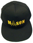 Masonic Snapback Black Baseball Cap Flatbill Mason Logo Hat for Freemasons Shriners Prince Hall Masons Headwear