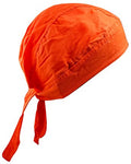 Orange Solid Doo Rag Hunting Headwrap Shooting Durag Skull Cap Cotton Sporty Motorcycle Hat