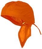 Orange Solid Doo Rag Hunting Headwrap Shooting Durag Skull Cap Cotton Sporty Motorcycle Hat