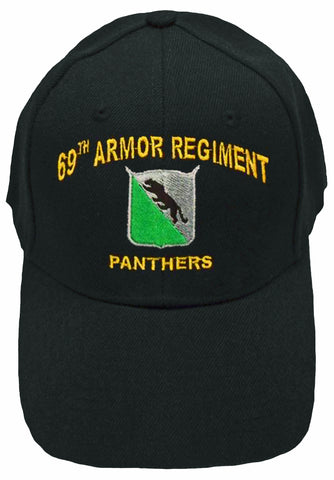CLEARANCE U.S. Army Baseball Cap 69th Armored Regiment Hat Black Panthers History