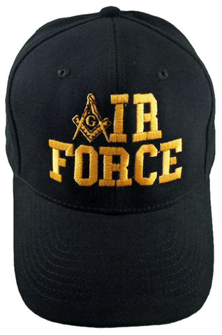 Air Force Black Masonic Baseball Cap Mason Logo Hat for Freemasons Shriners Prince Hall Masons Headwear