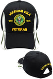 Vietnam ERA Army Veteran Hat Military Baseball Cap, Mens Womens, Black and White