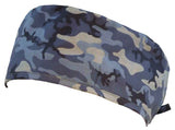 Camouflage Nursing Scrub Hat Scrubs Cap, Cotton, Navy Blue Camo with Black