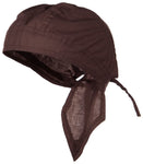 Brown Solid Doo Rag Dark Chocolate Headwrap Durag Skull Cap Cotton Sporty Motorcycle Hat