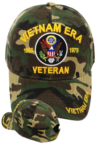 VIETNAM ERA VETERAN CAMOUFLAGE BASEBALL CAP EMBROIDERED CAMO HAT