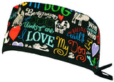 Scrub Cap Medical Surgeon Head Cover Surgical Hat Nurse Nursing Operating Room, I Love My Dog