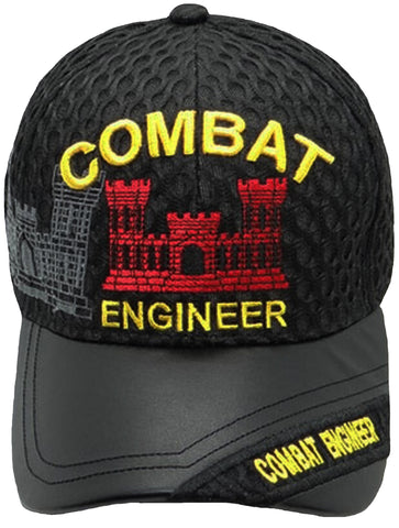 Army Engineer Baseball Cap, Black U.S. Military Hat, Embroidered, Officially Licensed