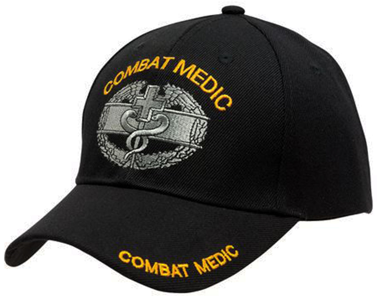 Army Medic Baseball Cap, Black U.S. Military Hat, Officially Licensed